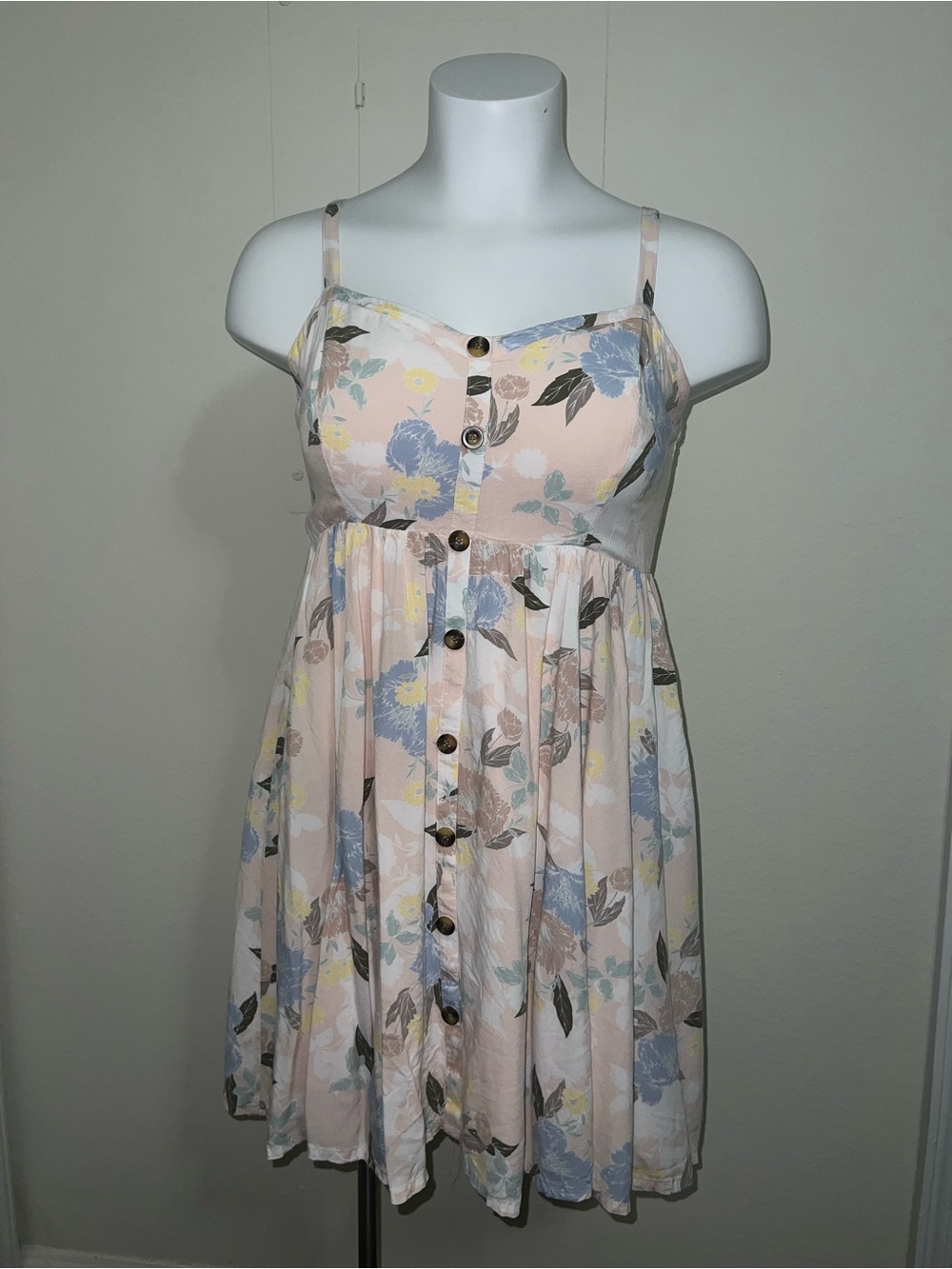 Torrid Pink Pastel Floral Button Sun Dress